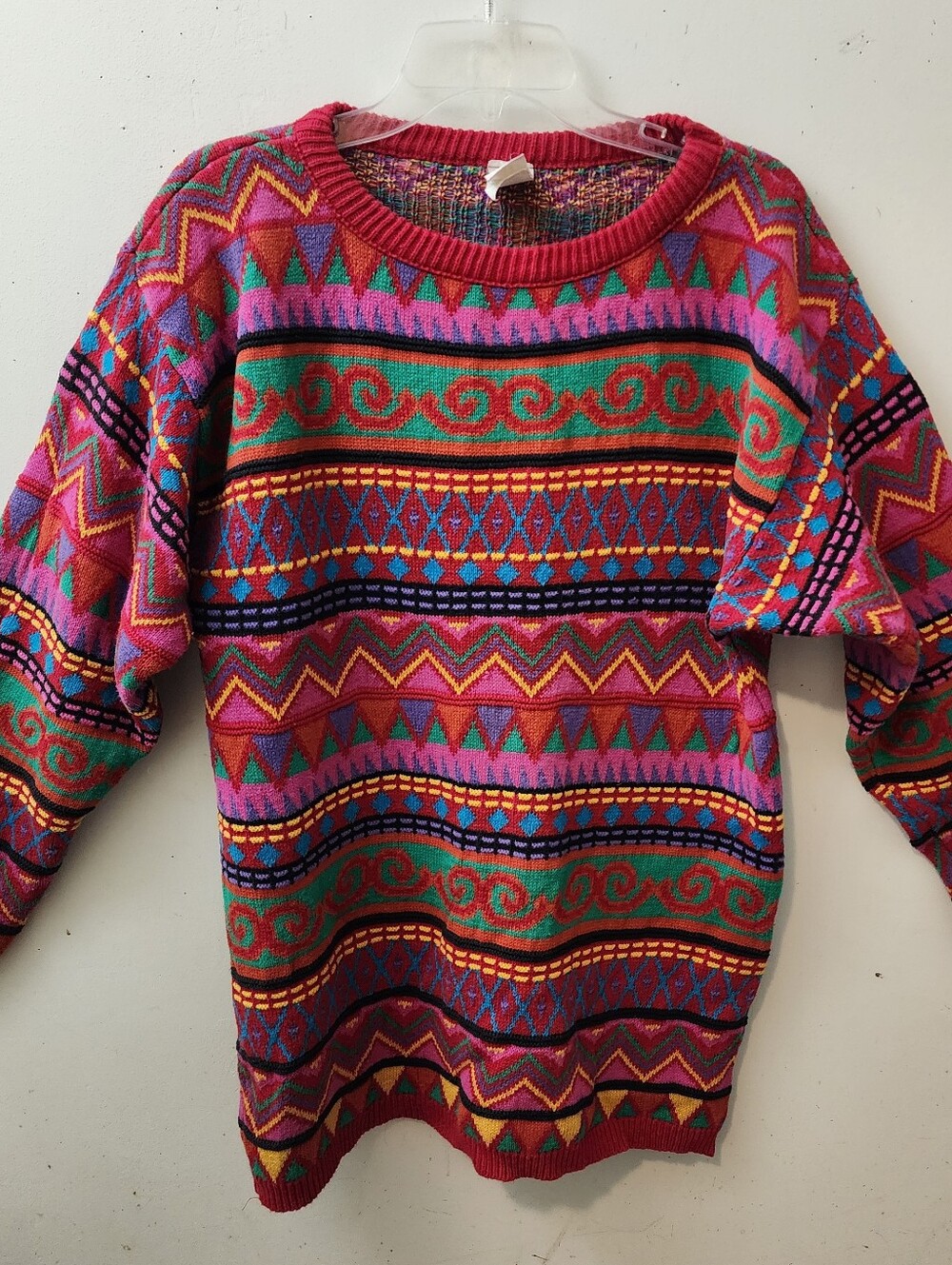 Clifford Wills Vintage Ladies S 80s/90s Geometric Pattern Sweater Coogi Style